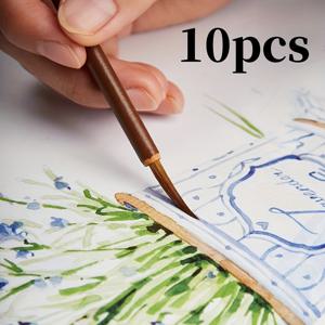 TEMU 5,10개, 중국 그림 연습용 울프 블레이드 드로잉 브러시, 선 그리기용 작은 헤어 브러시, DIY 그림용 작은 펜.