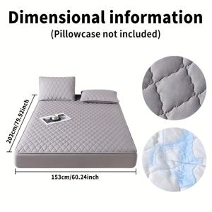 TEMU 수면 방수 기능이 있는 초극세사 두께의 매트리스 보호 커버. 단색 체크 패턴 디자인. 통기성 좋은 폴리에스터 소재로 제작되어 싱글 또는 더블 침대가 있는 호텔 객실 및 침실에 적합합니다. 세탁기 사용 가능