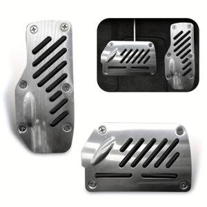 TEMU 자동차 페달 커버, 알루미늄 합금 페달 세트, 및 가속 안전 미끄럼 방지 고무 스트립 페달, 자동 변속기 차량용 범용 발 받침대 클러치 개조