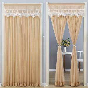 TEMU 고급 사계절용 실내 문 커튼, 침실용 모기 및 파리 방지 매직 테이프 부착형 분할 스크린, 무드릴링 필요 없음, 90*200cm