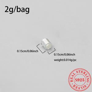 TEMU 72~160개/팩 S925 스털링 실버 스페이서 비즈 루스 DIY 수제 팔찌 목걸이 액세서리 평면 라운드 튜브 스페이서 비즈|은목걸이