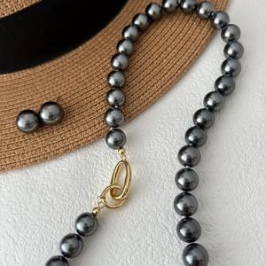 TEMU 빈티지 스타일의 섬세한 인조 진주 목걸이와 귀걸이 세트. 데일리 캐주얼룩과 출퇴근에 완벽합니다.|은목걸이