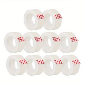 TEMU 10롤 매트 투명 테이프 - PVC 투명 수정 및 수리 테이프, 강력 접착 반투명 시트, 라벨링, 마킹, 지우기용 - 표준 테이프 디스펜서 호환 (잔여물 없음, 덮어쓰기 테이프)