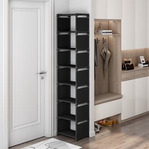 TEMU 조절 가능한 4/6/8단 금속 신발장 - 도구 없이 설치 가능한 휴대용 현관 수납 선반, 기숙사 및 가정용, 다층 스니커즈 & 신발 보관 솔루션, 심플한 화이트/블랙 디자인 | 내구성 있는 신발 정리함