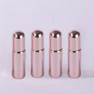 TEMU 4팩 로즈 골드 방탄 롤링 볼 향수병 - 2ml/3ml/5ml 전기도금 유리 에센셜 오일 용기, 안전한 밀봉, 우아한 여행용 리필 가능 병 (오일, 세럼 & ), 메탈릭 마감