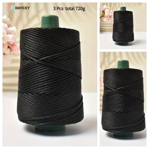 TEMU 3개 BAYEXY 고품질 아이스 슬리키 파이버 원단, 여름용 썬햇, 폰백, 토트백 및 DIY 공예에 적합한 100% 폴리에스터 레이스 코드 - 다양한 색상 제공