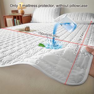 TEMU 1개 헤비듀티 블루 방수 매트리스 커버, 탄성 코너 스트랩 포함, 싱글/더블 침대용 침대 시트 스타일 밀착 핏 - 누수 및 얼룩 방지, 박스 스프링/폼/트윈/풀/퀸/킹 매트리스 호환 (베개 커버 미포함)