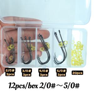 TEMU 바스 및 바다산치 낚시용 12개입/박스 새우 백 훅 스프링 라이브 미끼