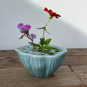 TEMU 세라믹 연꽃 씨꽃병, 수경 화분 용기, 인공 식물 홀더, 신선 수경 용기, 차도 테이블 장식, 세라믹 화분.|티테이블