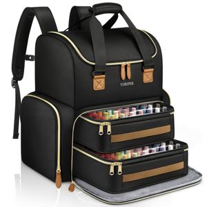 TEMU 여행용 전문가용 네일 폴리쉬 정리 백팩 - 100병 수용 (15ml/0.5oz), 램프, 매니큐어 도구 및 액세서리용 초대형 수납공간, 2개의 탈착식 파우치, 네일 기술자 및 살롱을 위한 휴대용 케이스, 완벽한 크리스마스 선물