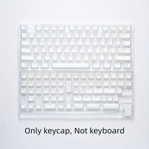TEMU 투명 키캡 - 듀얼 컬러 주사성 PC+ABS, MDA 높이, 젤리 푸딩 6.25U 공간과 호환, 61/68/75/84/87/98/99/100/104/108, 귀여운 키체인 액세서리, 키보드 액세서리, 현대적인 미학, 내구성 있는 키캡|키캡|키캡