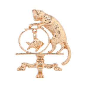 TEMU 고품질 낚시 고양이 브로치 남녀 공용 정장 선물 옷핀