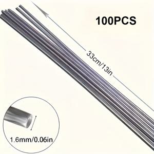TEMU 100개 저온 알루미늄 용접봉 - 플럭스 코어 전극, DIY 및 전문 프로젝트용 쉬운 & 빠른 납땜, 내구성 있고 포함된, 알루미늄 합금에 이상적, 공예 납땜 용품, 균일한 봉 디자인