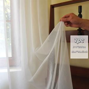 TEMU 1패널 대형 쉬어 커튼 패널 - 로드 포켓이 있는 수직 창문 드레이프, 거실, 침실, 문용 가벼운 반투명 패브릭 - 모던 올시즌 패널링 (싱글 패널)