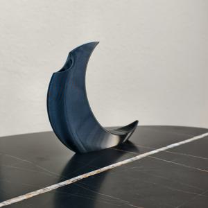 TEMU 현대적인 달달이 모양의 화분 - 집과 사무실 장식용으로 적합한 세련된 검은색 플라스틱 꽃 삽입, 실내 식물용으로 독특한 달 모양의 화분, 수중 장식용으로 완벽한 달 장식