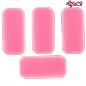 TEMU 4pcs 재사용 가능한 실리콘 눈썹 연장 홀더 - 핑크 & 투명 눈썹 이식 패드, 접착 팔레트 도구, 과민성 및 알코올 없는 전문가 및 가정용, 눈썹 연장 용품