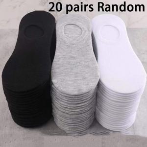 TEMU 남성 및 여성용 여름용 통기성 좋은 노쇼 양말 20켤레 - 땀 흡수 얇은 로우컷 크루 양말, 다양한 단색 (블랙/헤더 그레이/화이트), 캐주얼 & 운동복용 탄력 있는 스테이업 디자인, 수분흡수 원단