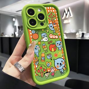 TEMU 아이폰 16 15 14 11 프로 맥스 미니 XR XS X 7 8 플러스용 귀여운 만화 음료 체크무늬 Qoo 폰 케이스, 충격 방지 소프트 TPU 백 커버