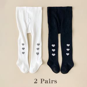 TEMU 2켤레 '레깅스 양말 - 하트형 발목 & 종아리 팬티스타킹, 단색 불투명 타이츠, 봄 & 가을용, 사계절 착용, 손세탁 전용 (적합)