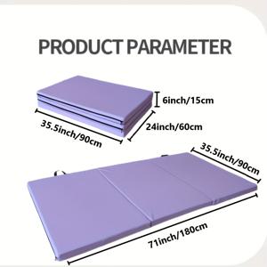 TEMU 접이식 다기능 체조 매트 - PU+EPE 소재, 휴대용 손잡이 포함, 혼합 컬러 (요가, , 댄스, 야외 피트니스) - 여성, 남성, 어머니날, 아버지날, 발렌타인데이 선물 추천, 짧은 디자인, 고품질 폼, 홈 운동용, 휴대 간편한 체육관 액세서리|요가|필라테스복