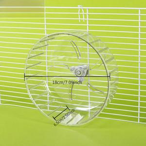 TEMU 햄스터와 고슴도치용 조용한 회전 아크릴 운동 바퀴 - 높이 조절 가능한 나무 스탠드 2개 세트, 내구성 있고 조용한 러닝 휠, 소형 애완동물에 적합한 설치 쉬운 메탈 노브 포함, 2가지 사이즈 제공