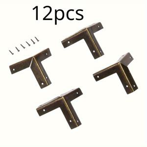 TEMU 12개 세트 브론즈 코너 보호대 - 나무 상자, 와인 케이스, 가구용 하드웨어