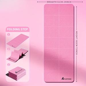 TEMU The Lostook 접이식 요가 매트는 TPE 소재로 제작되었으며, 미끄럼 방지 및 방수 디자인을 특징으로 합니다. 가볍고 단색으로 제공되며 회색, 보라색 및 파란색입니다. 요가, 및 피트니스 훈련에 이상적이며 보관이 용이하며 적합합니다.|요가