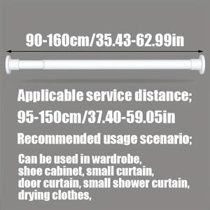 TEMU 해상 배송, 1개, 드릴 불필요 텔레스코픽 로드, 벌집 받침대로 접착력 강화, 내장 스프링, 강력한 하중 지지력, 샤워 커튼 로드, 건조 로드, 커튼 로드, 로마식 로드, 옷장 지지 로드 및 도어 커튼 로드로 사용하기에 이상적입니다.|커튼봉|샤워커튼