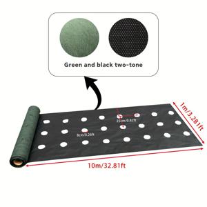 TEMU 녹색과 검정색 천공 제초 방지 천, 60g/m², 쉽게 자를 수 있는 이중 층 두꺼운 내구성 천공 부직포, 통기성, 마당 농장 채소 재배용, 1x10미터, 정원 공원 조경에 적합