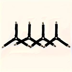 TEMU 4pcs 조절 가능한 탄성 침대 시트 스트랩, 투명 클립 포함 - 침대 시트 및 소파 쿠션을 고정하는 비누, 쉬운 청소 나일론 고정 장치, 블랙, 침대 시트 액세서리 | Sleek Bedding | 조절 가능한 스트랩, 침대 시트 고정 장치