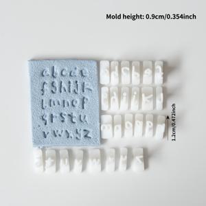 TEMU 26개 세트/10개 세트 - 26개의 영문자 전용 손글씨 폰트, 아라비아 숫자 - 수제 폴리머 클레이 귀걸이 및 펜던트용 고정밀 칼 몰드