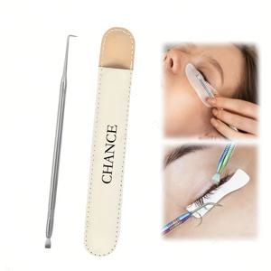 TEMU 2개 세트 스테인리스 스틸 속눈썹 분리기, 엉킴 방지 헤어 팁 리프트 컬링 브러시 및 눈썹 레이어링 도구 케이스 포함 휴대용 뷰티 개인 관리 키트