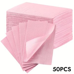 TEMU 50개 사용 후 폐기 가능한 네일 아트 테이블 매트 - 접이식, 3층 보호 청소 패드, 매니큐어 및 페디큐어 스테이션용; 아크릴, 젤 및 네일 케어 도구용 재사용 가능한 보관용품; 가정 및 전문 용도용 다양한 색상의 장식 테이블 커버