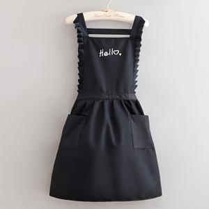 TEMU 1개 패션 공주 스타일 앞치마 - 더블 포켓, 러플 디테일, 