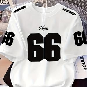 TEMU 66번째 숫자는 생생하고 재미있는 프린트 디자인을 특징으로 하며, 재미있는 유럽 및 미국 스타일의 라운드넥 티셔츠를 선보입니다. 봄, 여름 및 가을 초에 적합한 캐주얼하고 미니멀리스트의 반팔 상의입니다. 이 패셔너블한 스포츠웨어는 파이입니다.