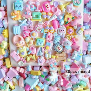 TEMU 30개 귀여운 레진 플랫백 참 - 파스텔 DIY 공예용품, 리본, 하트, 꽃, 동물 & 음식 테마 스크랩북킹, 헤어 액세서리, 휴대폰 및 랩탑 장식 (1-1.5cm), 공예용 참, 스크랩북 필수품, 재미있는 액세서리 스타일, 디테일한 참 장식