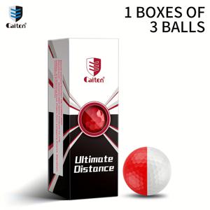 TEMU 카이톤 울티메이트 거리 골프 공 - 빨강 & 흰색, 6개/3개 옵션, 3층 구조, 40+ 야드 추가, 낮은 압축, 스피너 제어, 투어 레벨 감각, 내구성 및 고반발, 모든 골퍼가 거리 및 제어를 찾는 이상적인 골프 공 포장 | 빨강 흰색 골프 공 | 내구성 있는 골프 공