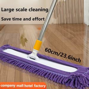 TEMU 대형 듀얼용 습식 및 건식 쉐닐 플랫 맙 - 전기 불필요, 내구성 플라스틱, 쉐닐 청소 패드, 나무 바닥, 타일 및 창문에 적합 - 주방, 욕실, 거실 및 침실용 다기능 클리너 | 인체공학적 디자인