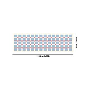 TEMU 10mm 두께 플러시 매트 - 블루 롱 디자인, 침실·거실·복도용 소프트 폴리에스터 현대식 매트, 손세탁 전용, 소파 & 커피 테이블 공간용 내구성 있는 바닥매트, 모던 홈 데코, 고품질 원단, 인테리어 추천