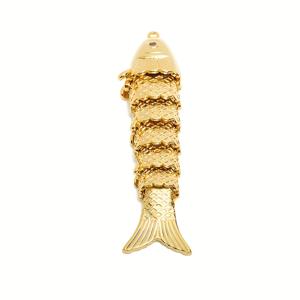 TEMU 18K 금도금 구리 3D 움직이는 코이 피쉬 수족관 참 - 흔들리는 코이 피쉬 펜던트, 목걸이 DIY 제작, 60.65x15.38x9.7mm, 오션 테마 패션 액세서리, 사계절 착용 가능한 피쉬 참 선물