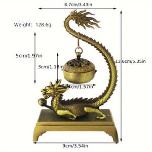 TEMU 비행용 용 향로 - 매달린 용 펜던트 버너, 동양의 행운 램프, 아연 합금 저주 물리치기 장식, 가정/사무실/제단용 - 전기 불필요, 번영과 건강 장식, 사무실 풍수, 우아한 장식품, 내구성 있는 금속 공예, 장식용 조각, 홈 스타일리스트