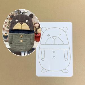 TEMU 곰 퀼트 장갑 패턴 템플릿 - 가정용 크래프트러, 퀼팅 애호가 및 DIY 열정가에게 편리한 접이식 자수 가이드, 귀여운 곰 디자인으로 편안한 절단 도우미, 퀼팅 액세서리