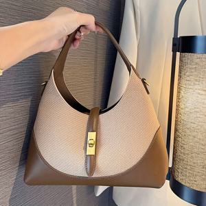 TEMU 우아한 크레센트 크로스바디 백, 조절 및 탈착 가능한 스트랩, 버클 클로저 - 휴대용 패브릭 숄더 퍼스, 데일리 출퇴근, 데이트, 쇼핑에 적합 - 심플하고 실용적인 핸드백