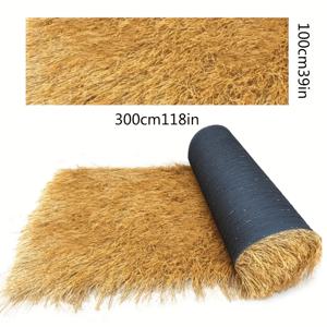 TEMU 멕시코 스타일 팔라파, 티키 바 및 해변 테마 장식에 적합한 방화 인공 잔디 지붕, 방수 및 설치가 쉬운 내구성 PE 소재와 고무 밑면, 합성 짚 롤 - 파티오, 정원, 가제보 및 조경 벽 장식을 위한 플라스틱 멕시칸 야자지붕, 내구성 있는 인조 잔디