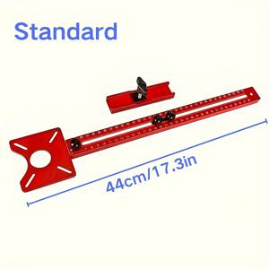 TEMU 목공용 다기능 3-in-1 클램프 | 조절 가능한 홈 지지대, 빨간색 베이스, 투명 아크릴 레일이 있는 정밀 원형 절단 및 밀링 공구