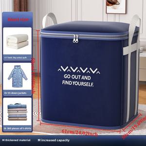 TEMU 2025 신형 대용량 옷 & 침구 보관함 - 내구성 강한 스크래치 방지 플라스틱, 접이식 휴대용 디자인, 손잡이 및 스트랩 포함, 이사 및 여행용, 홈 정리, 클래식 디자인, 침대 밑 수납