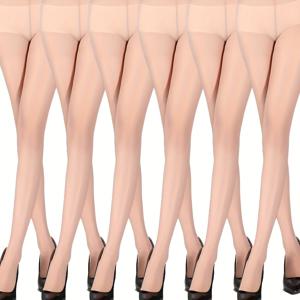 TEMU 6pcs 여성용 울트라 쉬어 블랙 팬티스타킹 - 무봉제 편안함, 다양한 컬러 옵션, 우아하고 매끄러운 질감의 데일리 & 포멀 웨어, 다재다능한 패션 타이츠, 슬림한 외관, 무봉제 디자인