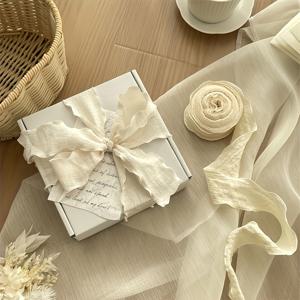 TEMU 1롤 보호 시크 주름질 폴리에스터 리본 - 선물 포장, 부케 장식용 핸드메이드 룩 리본 (크리스마스, 발렌타인데이, 어머니날) - 우아한 스타일 공예 용품, 크리스마스 선물 포장용 리본, 부케 장식, 소프트 쉬닝 마감