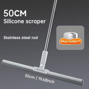 TEMU JOYBOS 스테인리스 스틸 & 실리콘 멀티서피스 스퀴지 - 바닥, 벽, 유리, 타일, 창문용 매직 브룸 - 물과 먼지 및 애완동물 털 제거 용이 - 욕실, 주방, 거실 청소 도구, 인체공학적 손잡이, 내구성 있는 구조|수세미