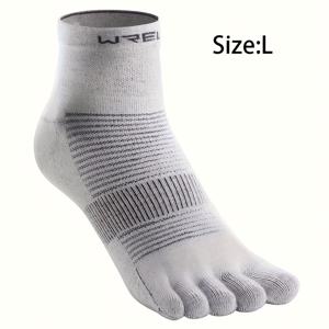 TEMU 1쌍의 WRELS 스포츠 양말 - 통기성 메쉬, 수분 흡수, 신축성, 농구 및 러닝용 다섯 손가락 디자인 - 쿨맥스 기술, 사계절 편안함, 통기성 양말, 운동화, 현대적인 양말 디자인, 수분 흡수 원단